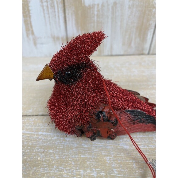 Vintage Seasons of Canon Falls Red Cardinal Feather Ornament w/Tag - Picture 6 of 7